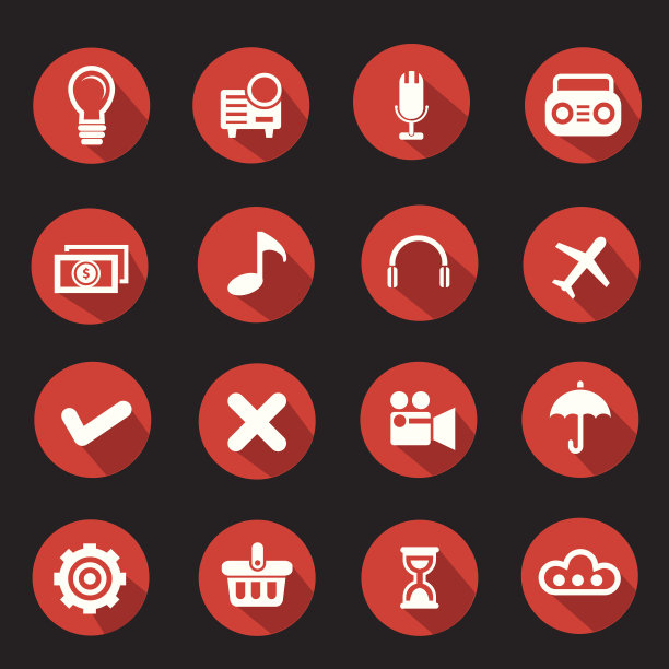 网页图标，红色版本矢量图片下载