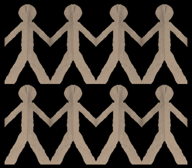 剪纸硬纸板人图片下载