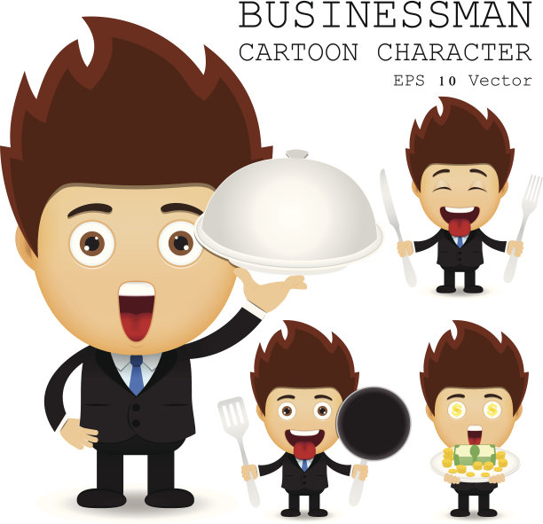 商人卡通人物EPS 10矢量图片下载