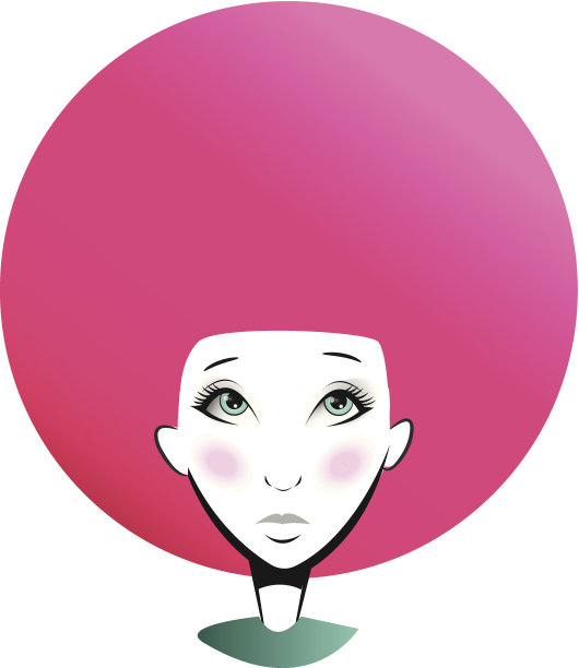 留着粉色爆炸头的女孩图片下载