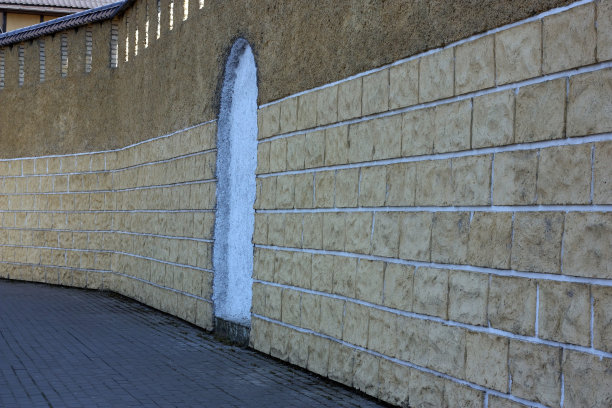 水泥墙与装饰瓷砖图片下载