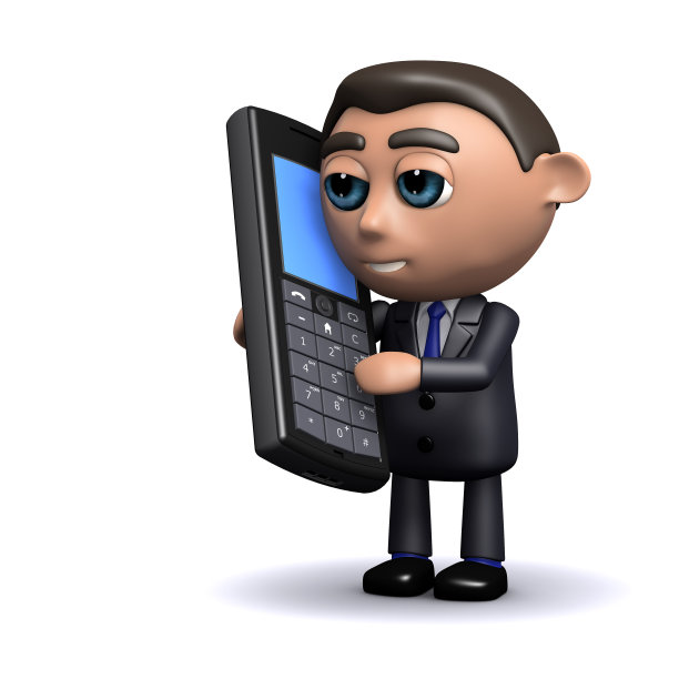 3d销售人员用手机交谈图片下载