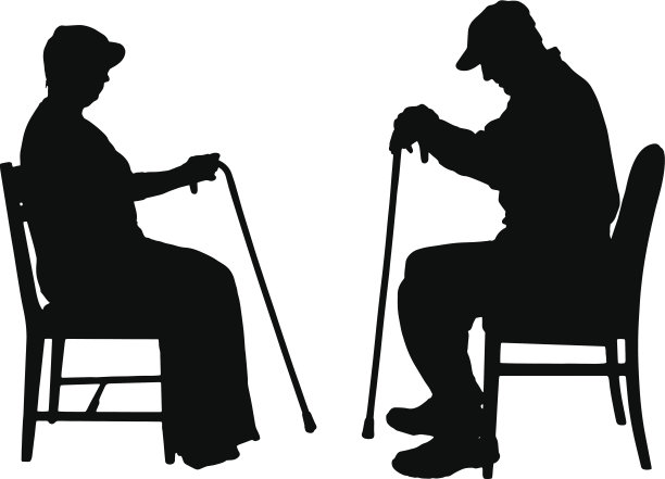 矢量剪影老人。图片下载