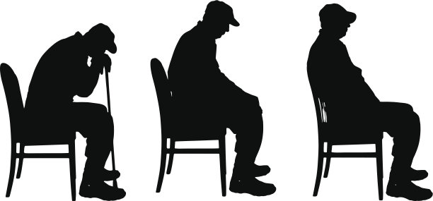 矢量剪影老人。图片下载