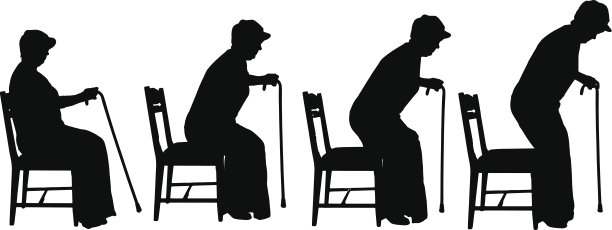 矢量剪影老人。图片下载