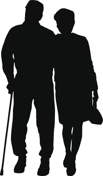 矢量剪影老人。图片下载