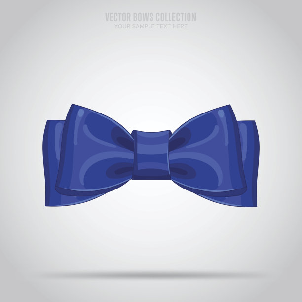 蓝色蝴蝶结孤立图片下载