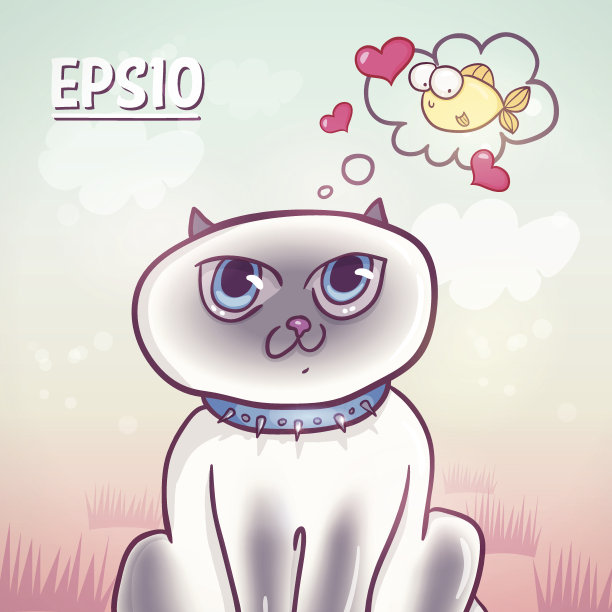 可爱的卡通暹罗猫图片下载