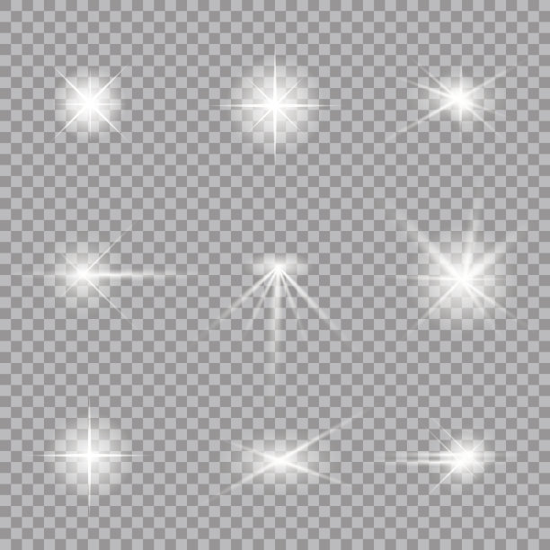 照明光斑集合。真实发光的星星。图片下载