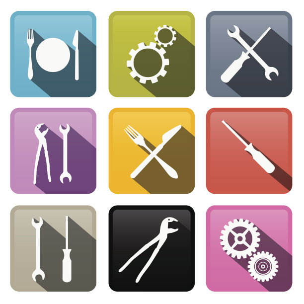 复古方形工具图标图片下载