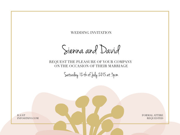 婚礼请帖上有一朵盛开的大花。图片下载