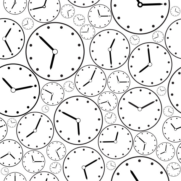 无缝黑白时钟模式的背景图片下载