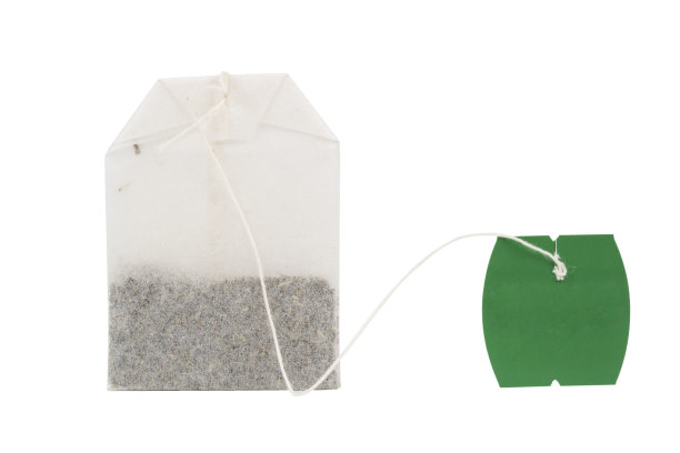 茶包孤立在白色的背景图片下载