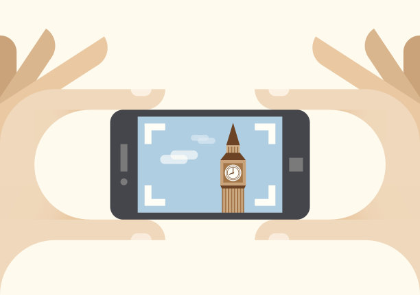 游客用手机拍照。伦敦大本钟的照片图片下载