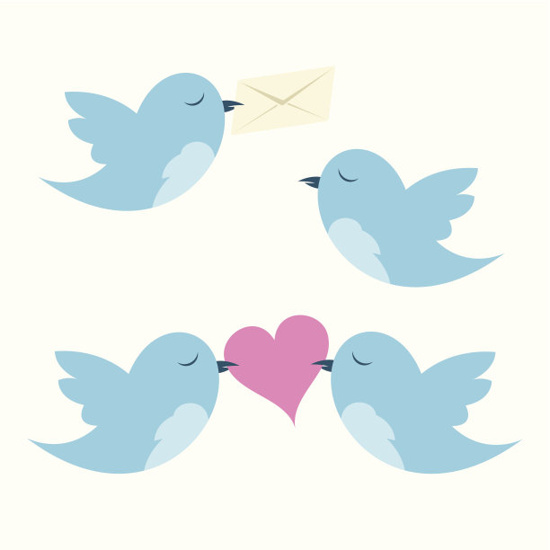 鸟的信封和心形图片下载