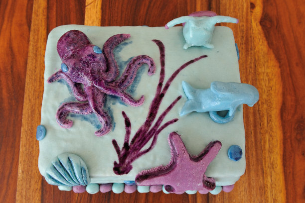 美丽的生日蛋糕在潜艇装饰图片下载