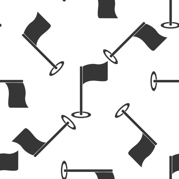 白色背景上的高尔夫球旗帜图标图案矢量插画图片下载