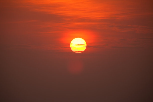 日落时天空多云的太阳图片下载