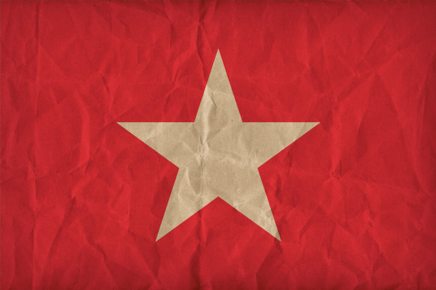 纸上越南国旗图案纹理，复古复古风格图片下载