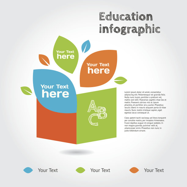 书与叶，信息图形有关的教育。图片下载