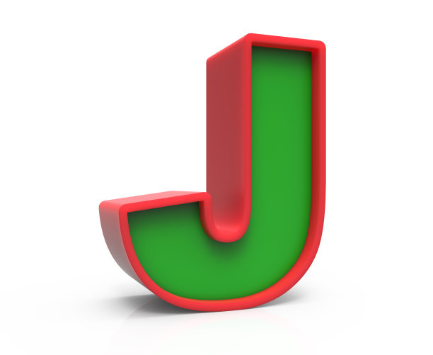 3D圣诞字母J图片下载