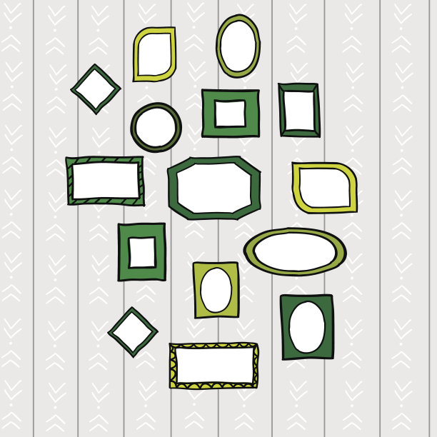 一套涂鸦矢量墙框架图片下载