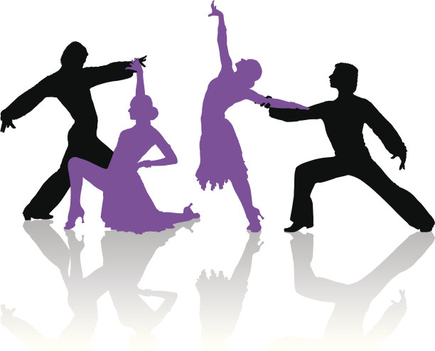 交谊舞的剪影图片下载