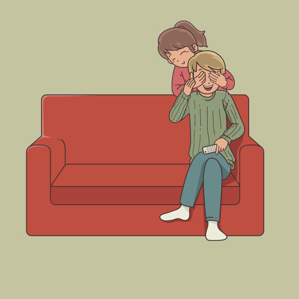 夫妇在沙发上图片下载