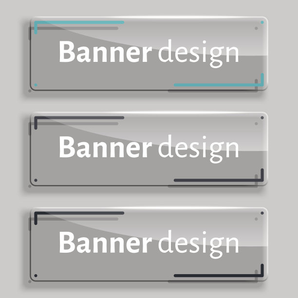 三套现实的抽象透明横幅图片下载