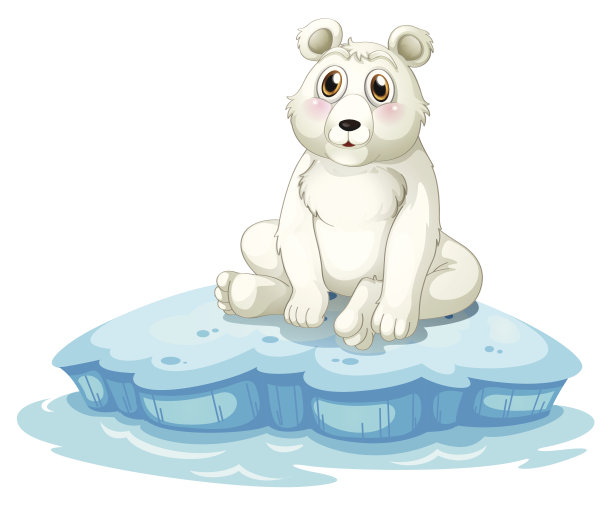 北极熊在冰山上图片下载