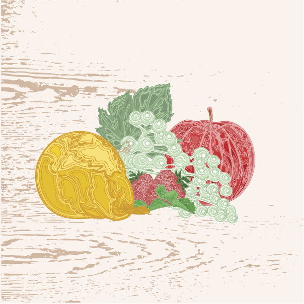 水果作为雕刻复古矢量图片下载