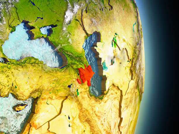 来自太空的红色阿塞拜疆图片下载