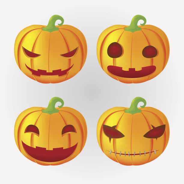 南瓜万圣节设计集情感向量图片下载