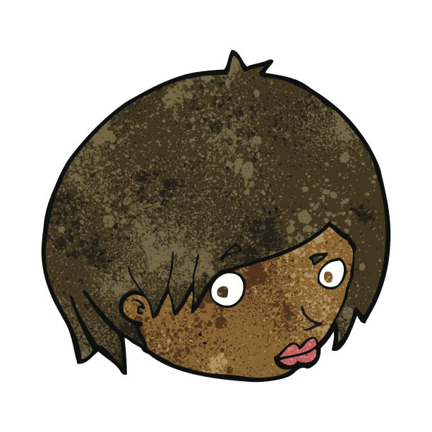 卡通女性的脸，扬起眉毛图片下载