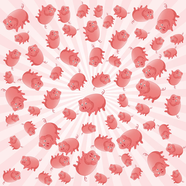 抽象背景与粉红色的猪。图片下载