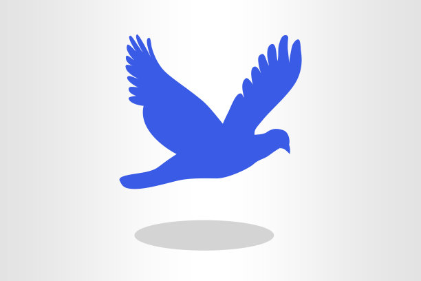 鸟在普通背景下飞行的插图图片下载