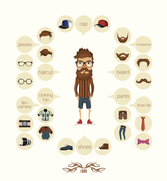 时髦的元素和图标图片下载