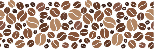水平无缝背景与咖啡豆。矢量插图。图片下载