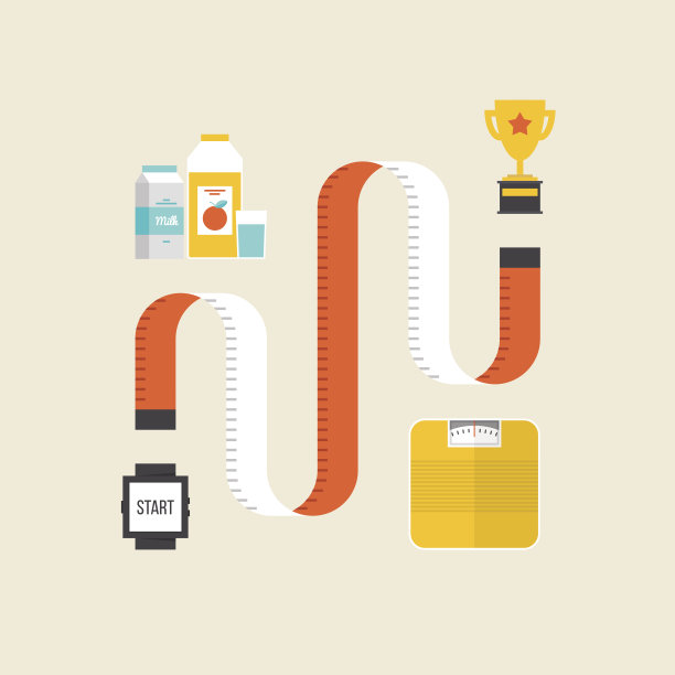 减重平面插图的概念素材图片