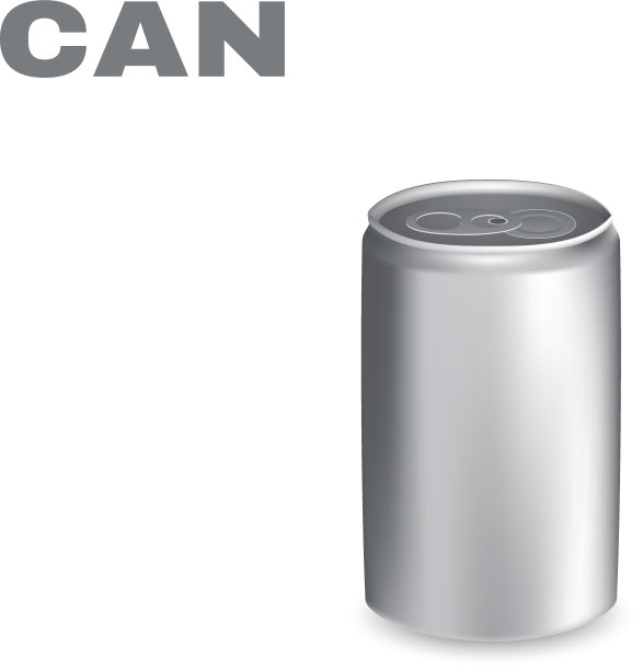 铝罐孤立在白色背景上。向量图片下载