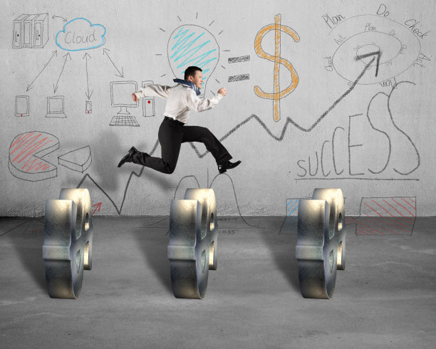 跳过墙上有商业涂鸦的金钱符号图片下载