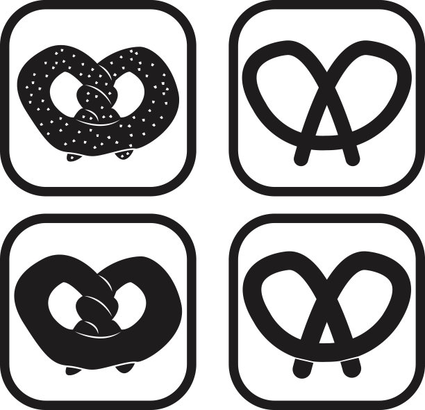 椒盐卷饼图标-四种变体图片下载