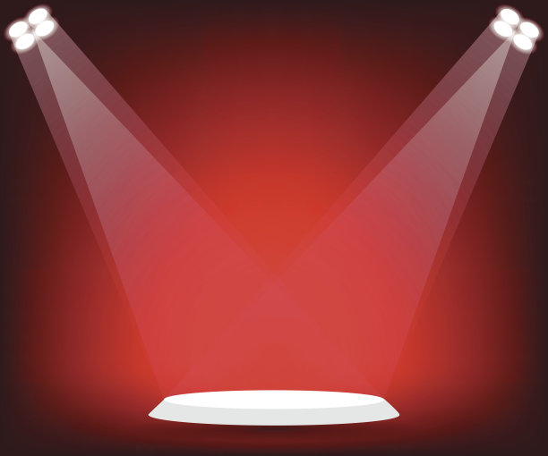 站在红色舞台上图片下载