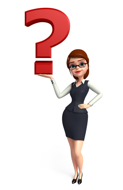 带着问号的年轻女职员图片下载