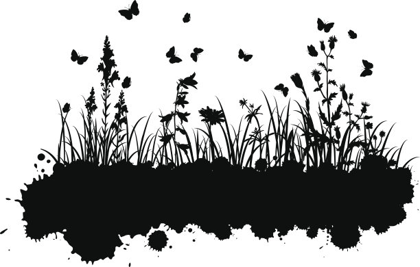 抽象的垃圾背景与斑点，花和草图片下载