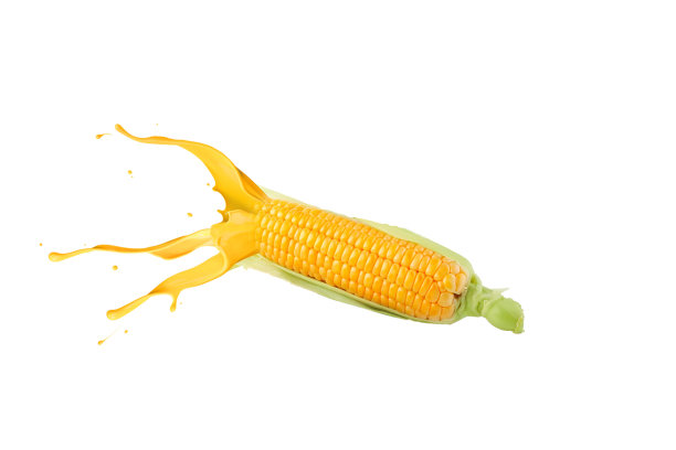 分离黄玉米和墨水飞溅图片下载