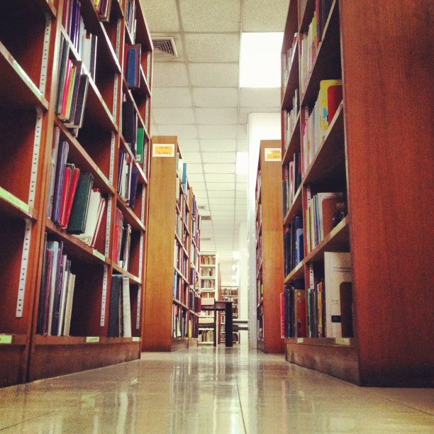 经典的木制书架图书馆图片下载