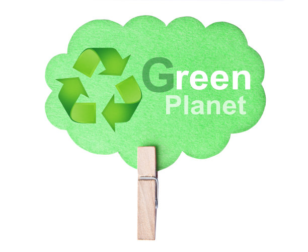 生态友好的标签。绿色的地球图片下载