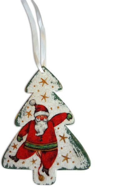 圣诞树上快乐的圣诞老人图片下载