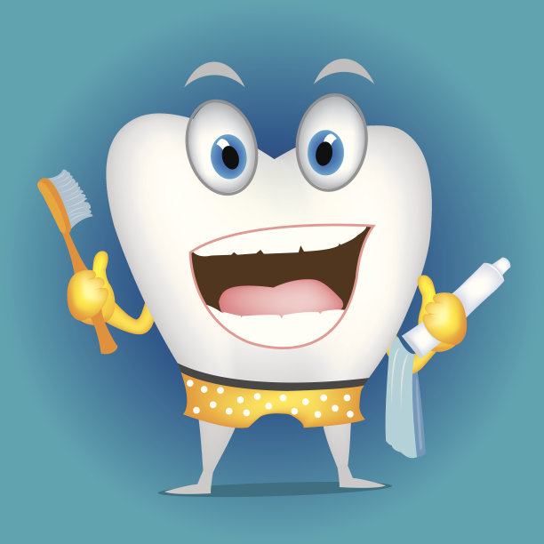 牙齿卡通与拇指向上-插图图片下载